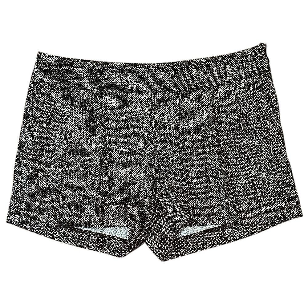 Express Mid-Rise Cuffed Black & White Tweed Pattern Dress Shorts Size 0 28X2